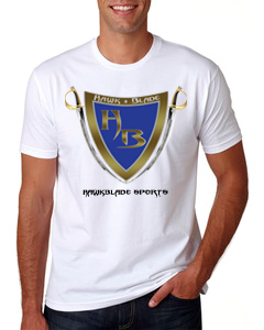 Men&#39;s White T-Shirt/Blue-G