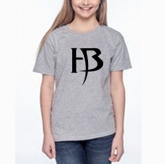 Girls Grey T-Shirt/HB-Black
