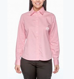 Women&#39;s Pink Dress Shirt/HB-White