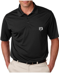 Men&#39;s Black Polo-White HB