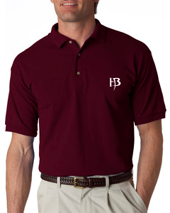 Men&#39;s Burgundy Polo-White HB