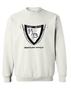 Men&#39;s White Sweatshirt/Silver HB