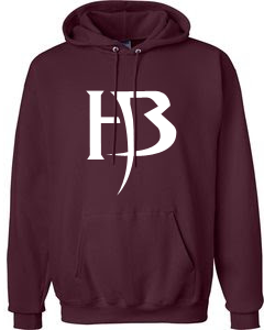 Men&#39;s Burgundy Hoodie/HB-White