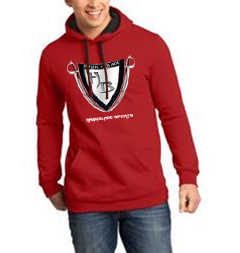 Men&#39;s Red Hoodie/Silver-Black logo