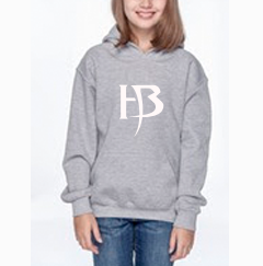 Girls Grey Hoodie/HB-White