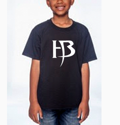 Boys Black T-Shirt/HB-White