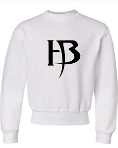 Boys White SweatShirt/HB-Black