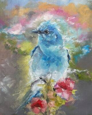 Blue Bird Original Oil Painting
