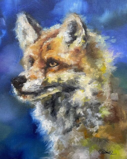 Frederick The Fox Original Oil Painting On Canvas Board