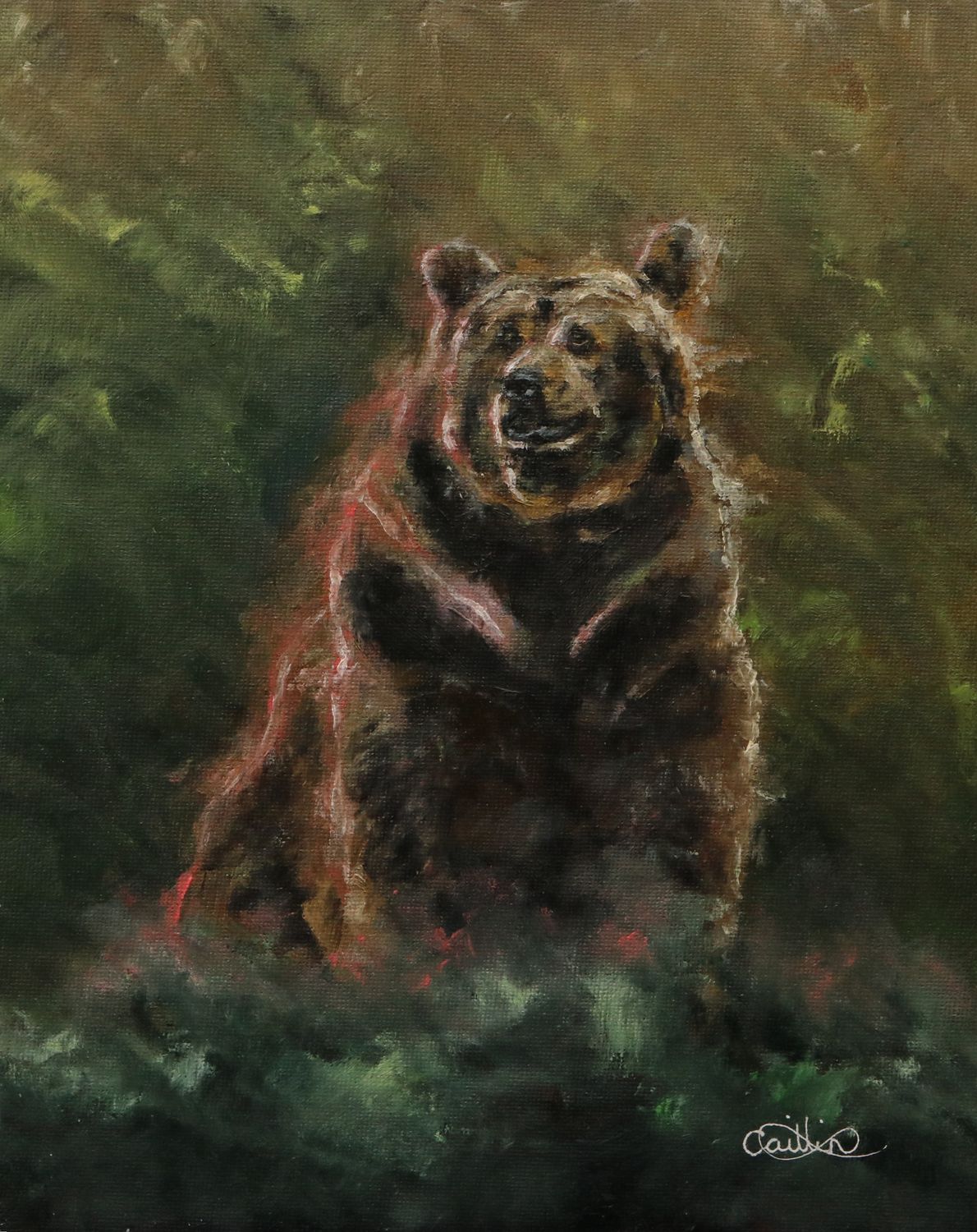 Original Oil Painting Of Bear