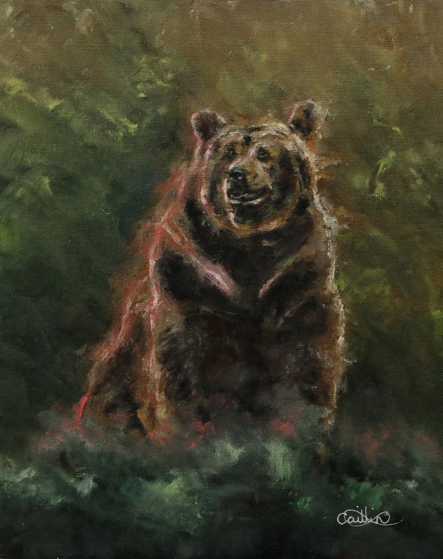 Original Oil Painting Of Bear