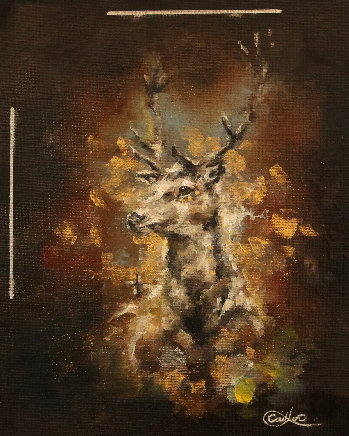 Magical Deer Original Oil Painting