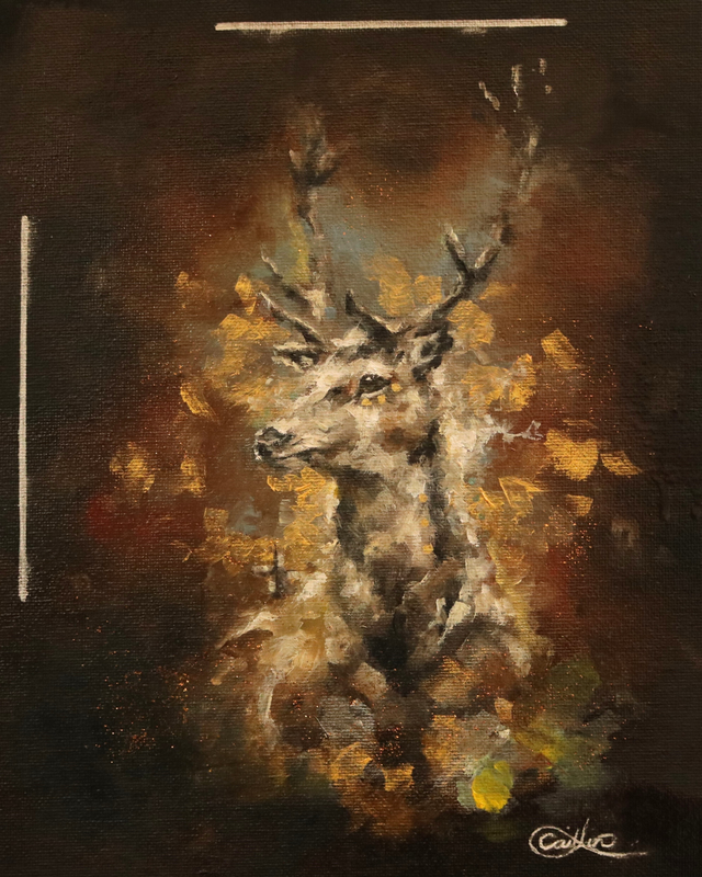 Magical Deer Original Oil Painting