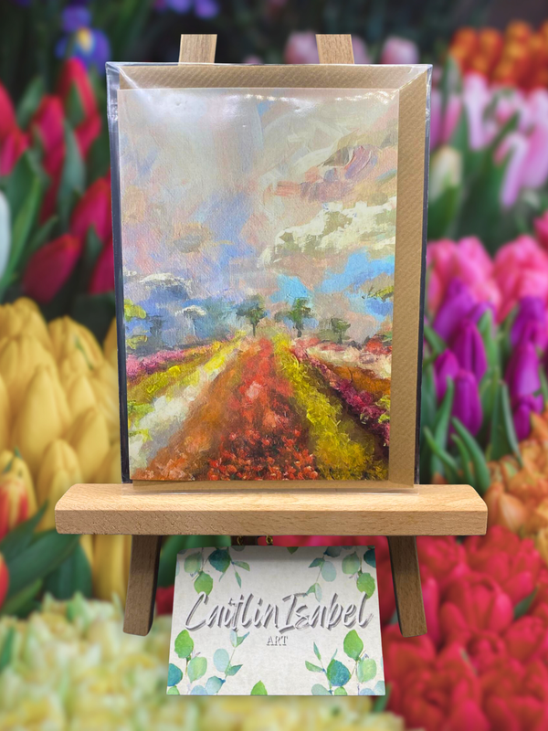 Artwork Greetings Card / Tulip Field