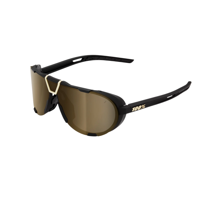 100% Westcraft Sunglasses, Color: Soft Tact Black / Soft Gold Mirror Lens