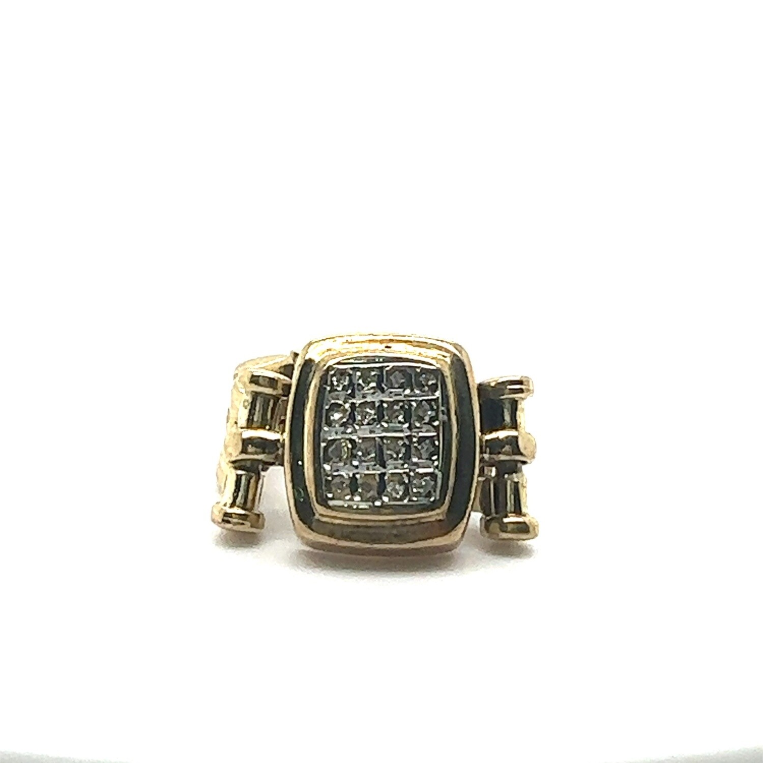 18ct Yellow Gold Diamond Link ring