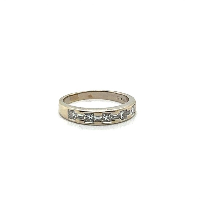 18k white gold half E.T diamond ring