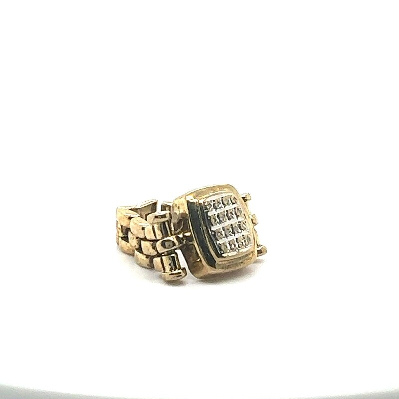 18ct Yellow Gold Diamond Link ring