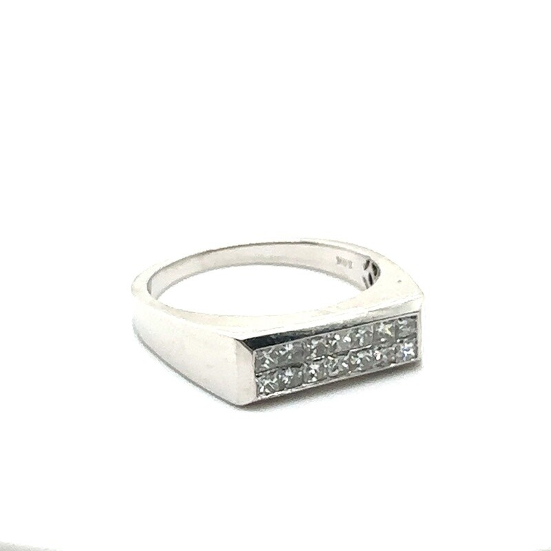18ct white gold channel set diamond ring
