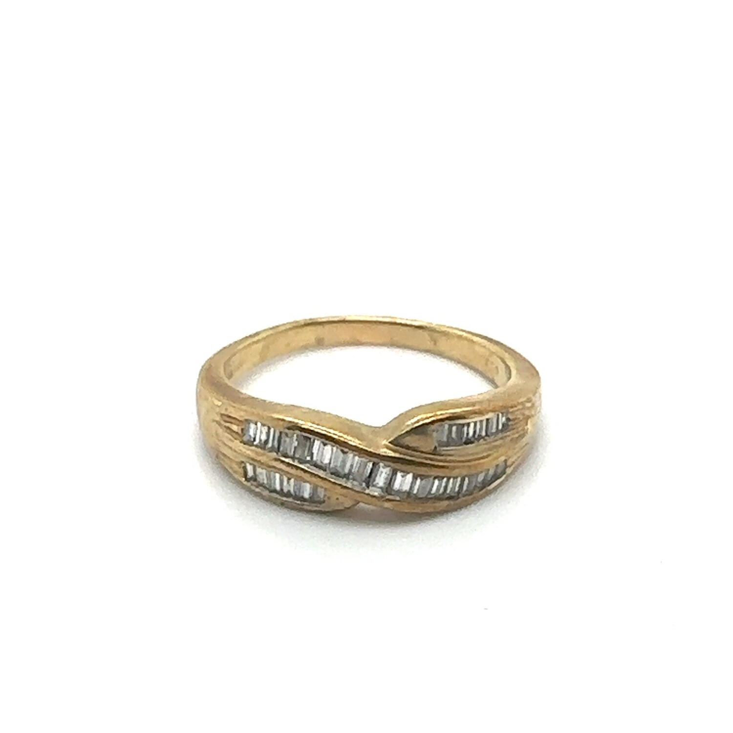 9ct Yellow Gold Diamond channel set Ring
