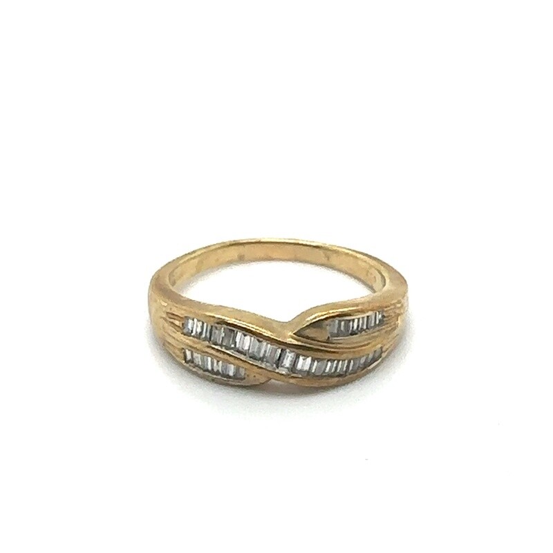 9ct Yellow Gold Diamond channel set Ring