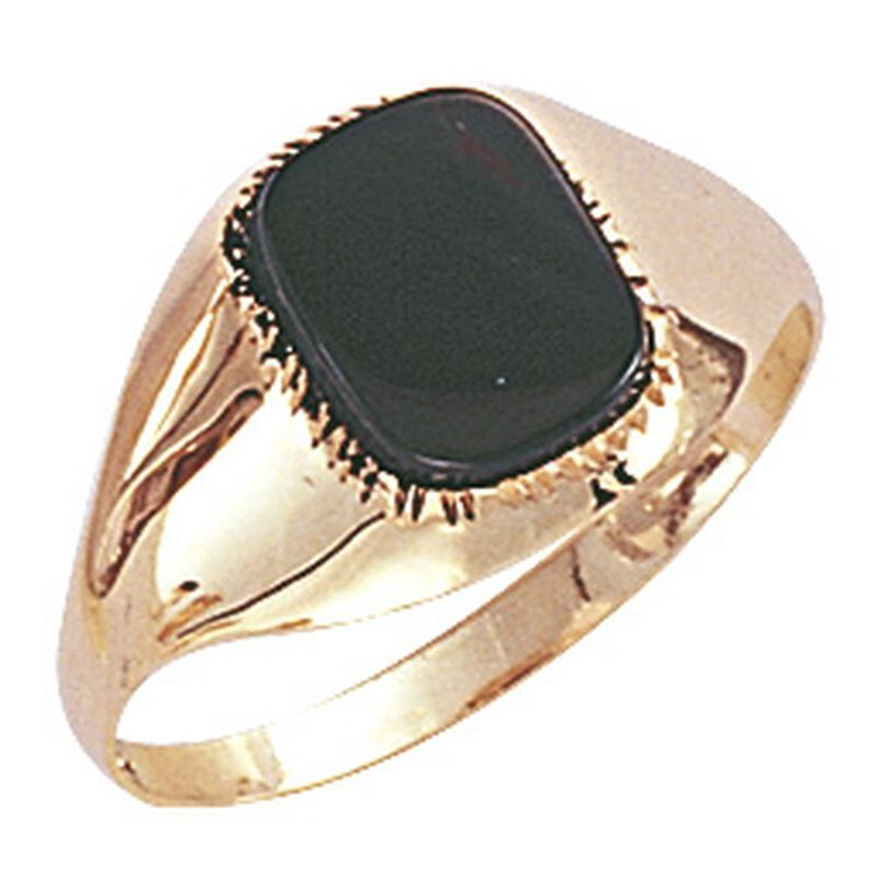 9ct Yellow Gold Cushion Onyx Ring