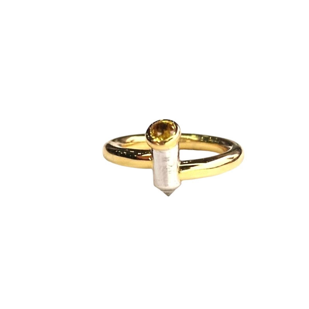 18ct Yellow gold Citrine and diamond ring
