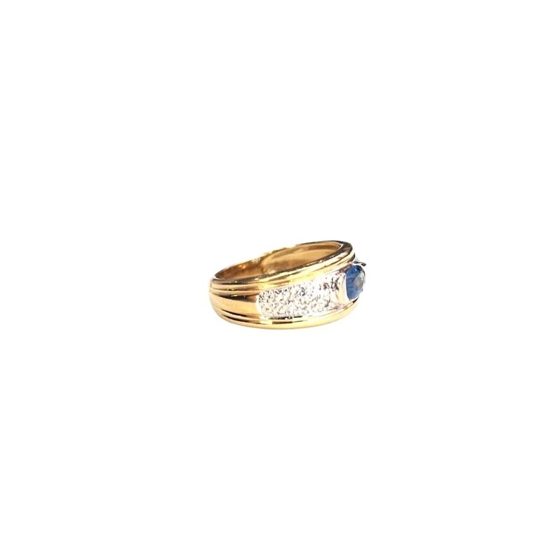 Yellow Gold Diamond And Sapphire Ring RC634