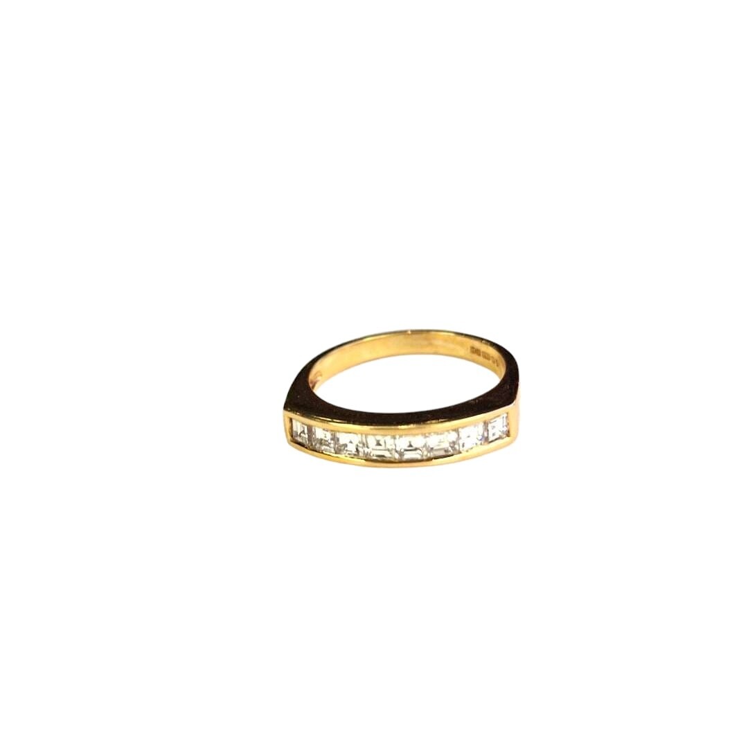 18ct yellow gold diamond half eternity ring