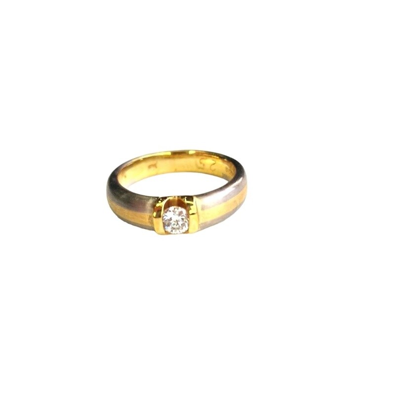 18ct Yellow and white gold diamond ring