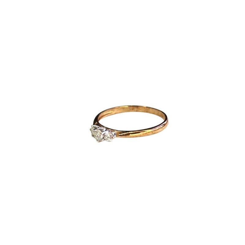 9ct yellow gold diamond 3 set ring