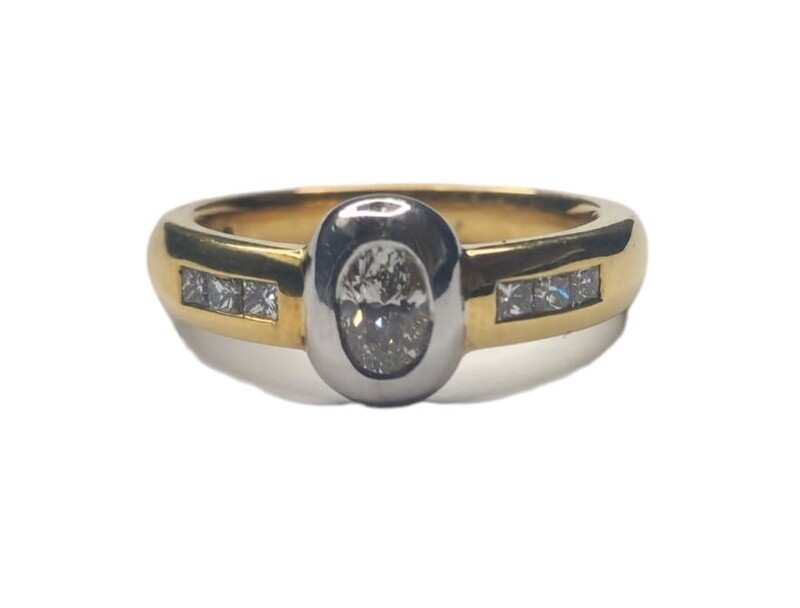 18ct dual gold 0.60ct diamond ring