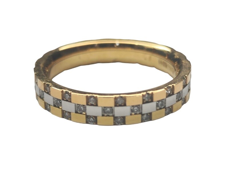 18ct Tri-gold diamond ring