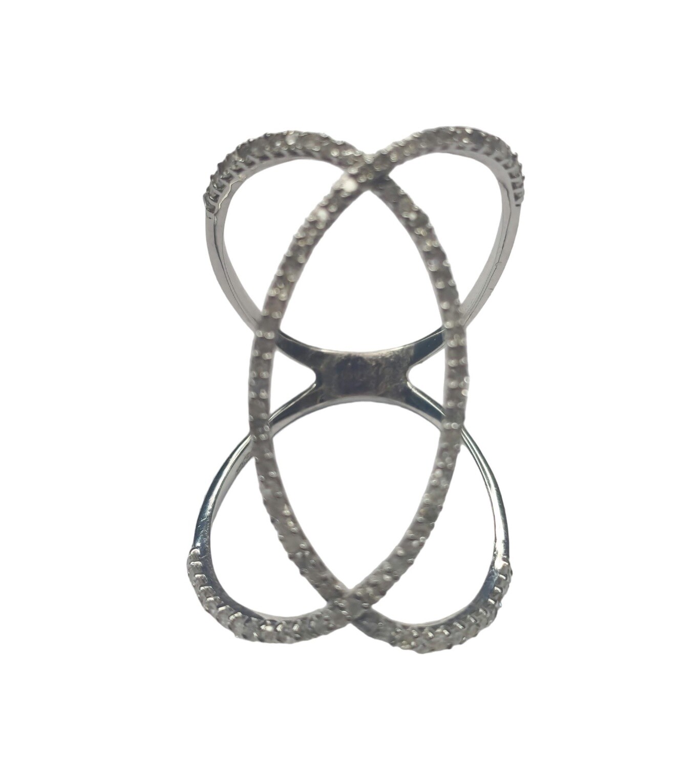 9ct white gold twist style diamond ring