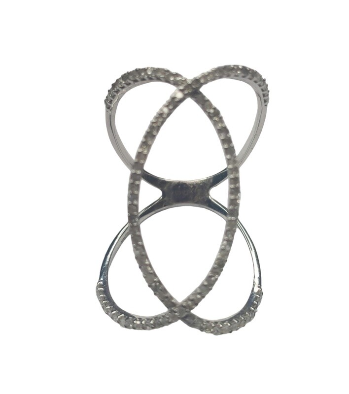 9ct white gold twist style diamond ring