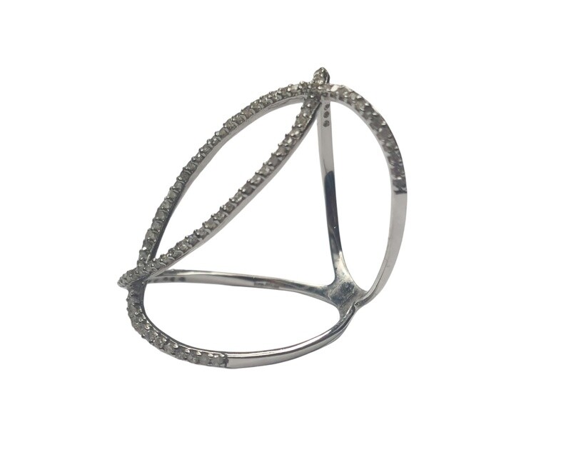 9ct white gold twist style diamond ring