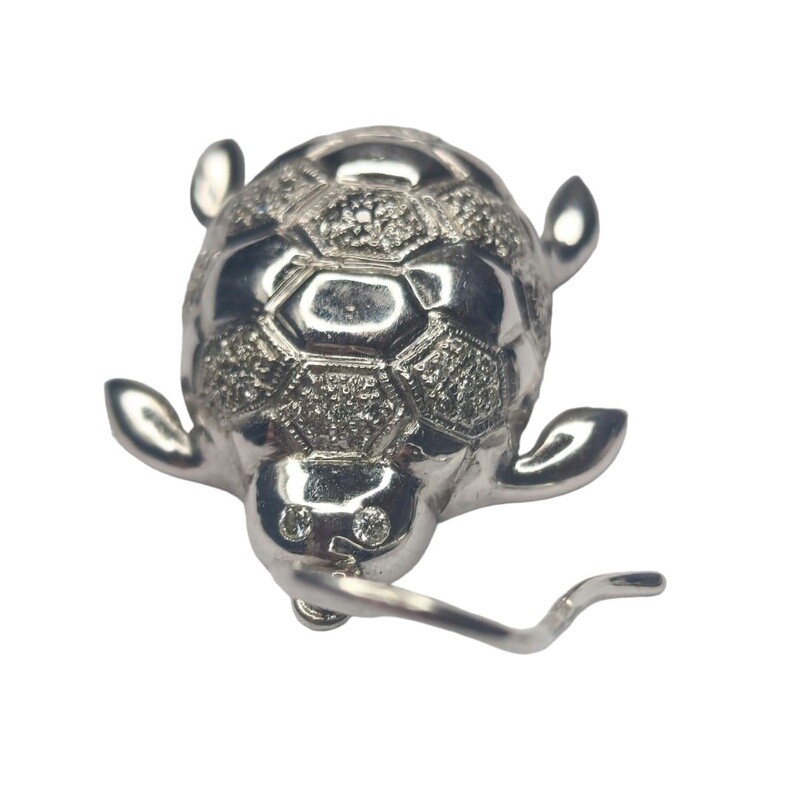18ct white gold diamond turtle earrings