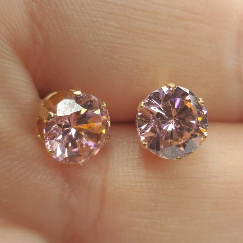 Pink Cubic Zircon Studs RC161/1