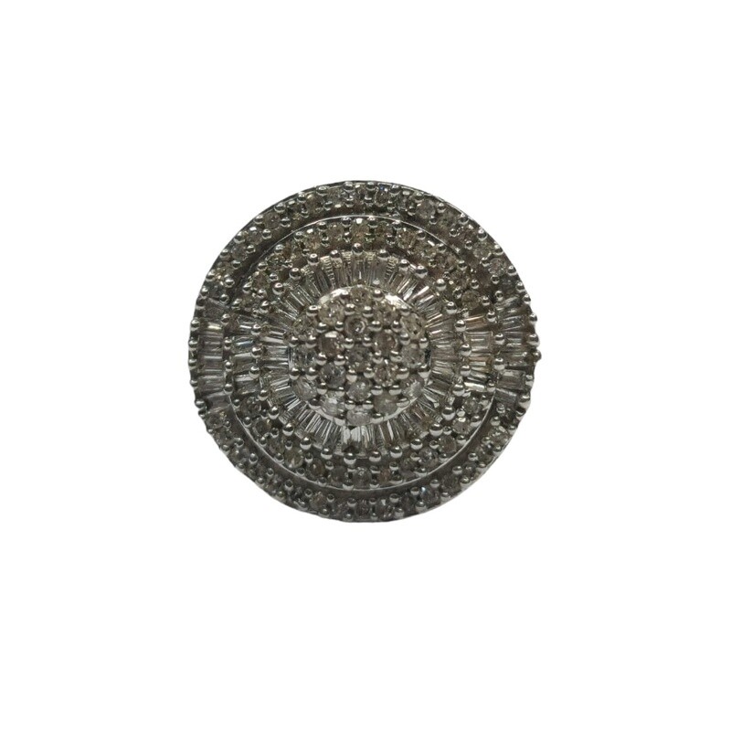 9ct white gold diamond cluster circular ring