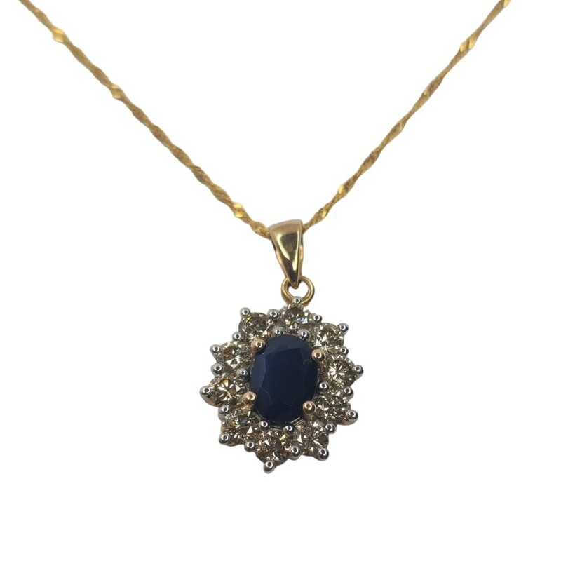 Sapphire &amp; Diamond Necklace STE60