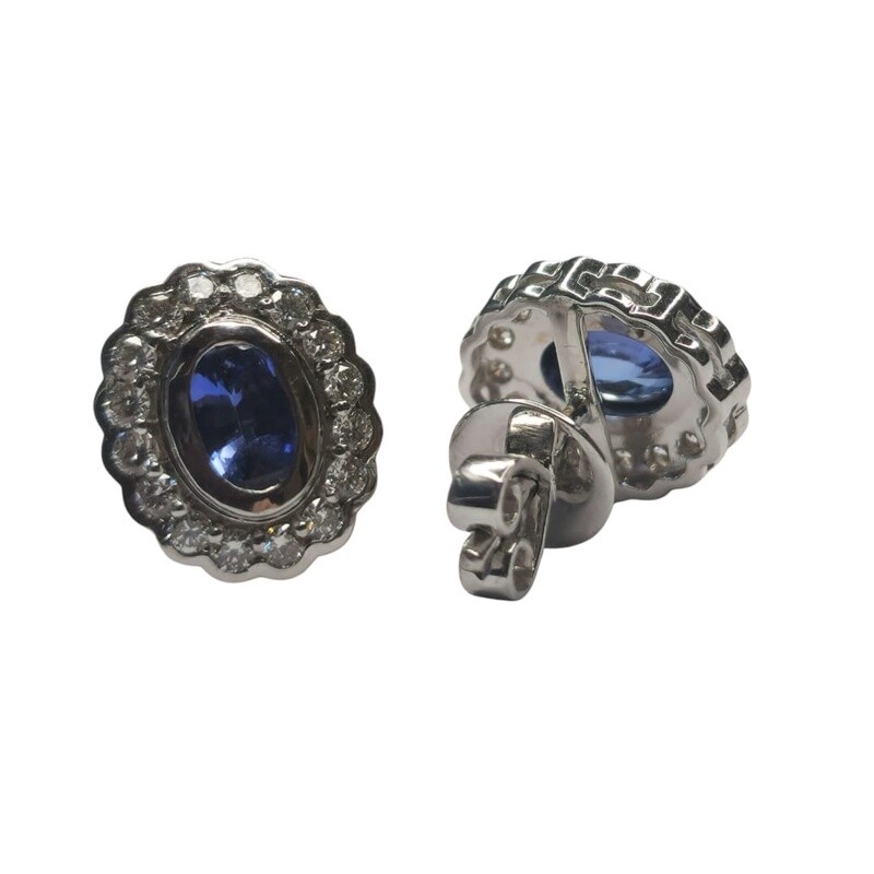 Sapphire &amp; Diamond Studs STE39
