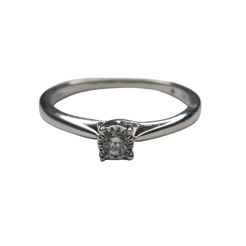 18ct white gold centre set diamond ring