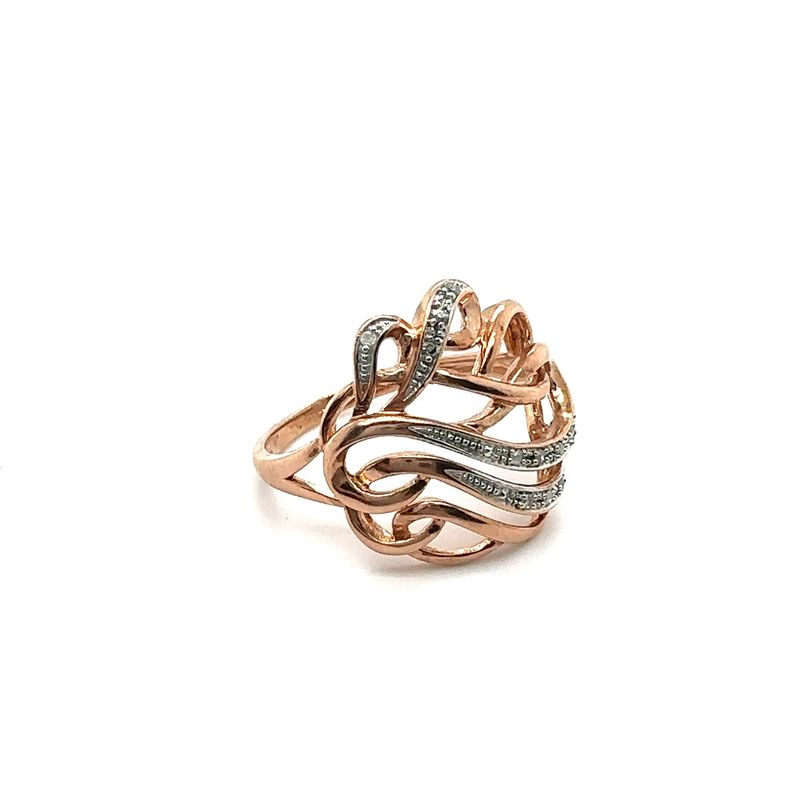 Rose gold diamond ringbone