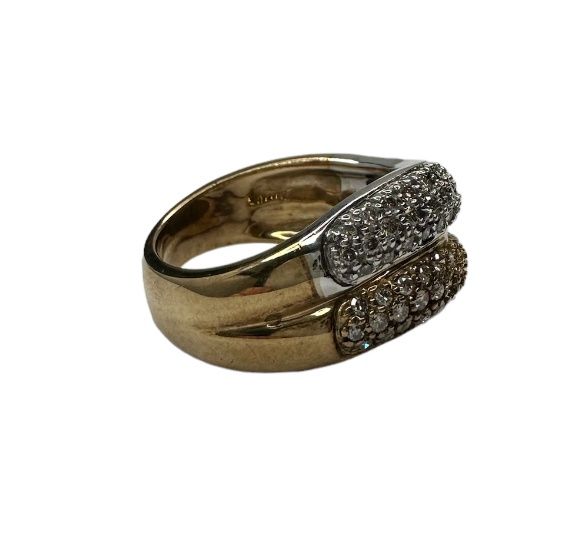 Chunky Yellow &amp; White Diamond Ring RC648