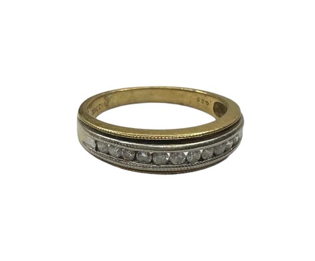 18ct yellow diamond gold half eternity ring 0.25ct