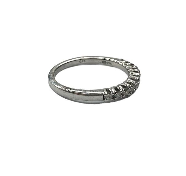 9ct white gold half eternity ring diamond set