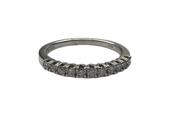 9ct white gold half eternity ring diamond set