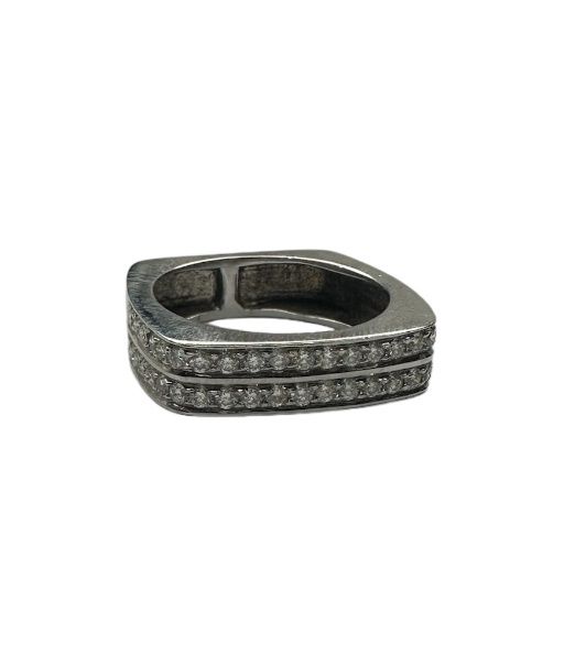 18ct white gold diamond 2 row mount ring