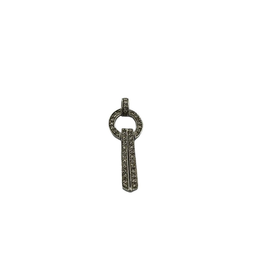 9ct white gold diamond set dropper pendent