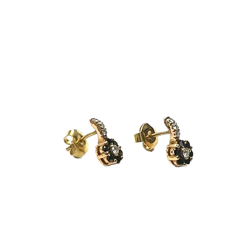 Sapphire &amp; Diamond Flower Drop Earrings STE200